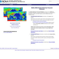*****NGDC/WDS Global Historical Tsunami Database