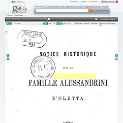 Notice historique sur la famille Alessandrini d'Oletta