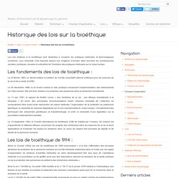 Historique des lois sur la bioéthique