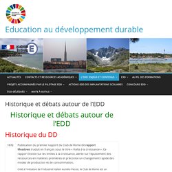 Historique et débats autour de l’EDD – Education au développement durable