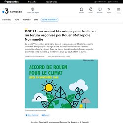 COP 21: un accord historique pour le climat au Forum organisé par Rouen Métropole Normandie
