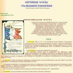 Historique du 173ème Régiment d'Infanterie durant 14/18