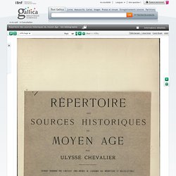 Répertoire des sources historiques du moyen âge : bio-bibliographie. Vol. 1, A-I / par Ulysse Chevalier