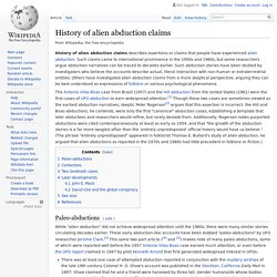 History of alien abduction claims