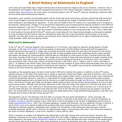 A Brief History of Allotments in England