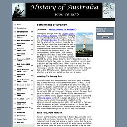 History of Australia Online - Settlement of Sydney
