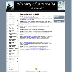 History of Australia Online - Tasmania 1803 to 1836