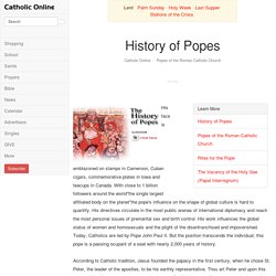 History of Popes - Popes of the Roman Catholic Church - Catholic Online