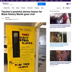 Teacher's powerful slavery lesson for Black History Month goes viral