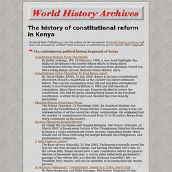 The history of constitutional reform in Kenya