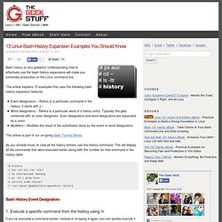 15 Linux Bash History Expansion Examples You Should Know - Nightly (Build 20110507043313)