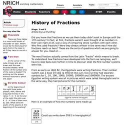 History of Fractions