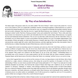 The End of History. Francis Fukuyama (1992)