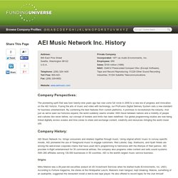 History of AEI Music Network Inc.