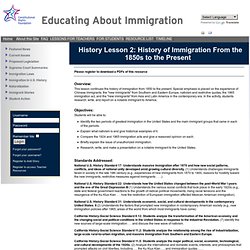 History Lesson 2: History of Immigration From the 1850s to the Present