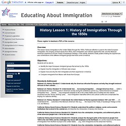 History Lesson 1: History of Immigration Through the 1850s