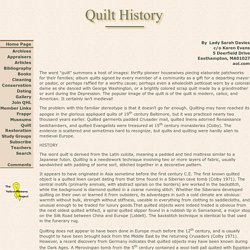 Quilt History - A short introduction to period quilting