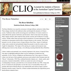 CLIO History Journal - The Boxer Rebellion