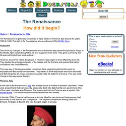 History for Kids: How did the Renaissance start?