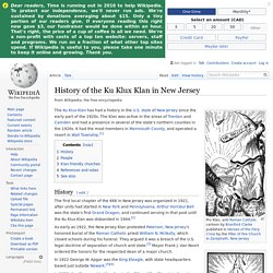 History of Ku Klux Klan in New Jersey