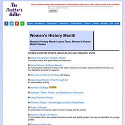 Women's History Month Lesson Plans, Themes, Printouts, Crafts