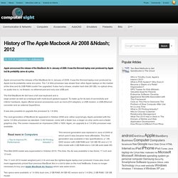 History of The Apple Macbook Air 2008 &Ndash; 2012