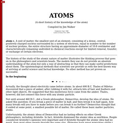 History of atoms