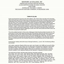 History of Collins, NY