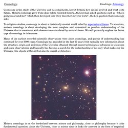 History of Cosmology
