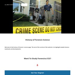 History of Forensic Science