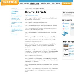 History of GE Foods