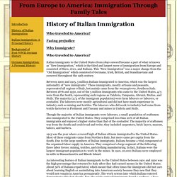History of Italian Immigration