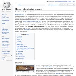 History of materials science