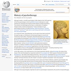 History of psychotherapy