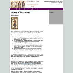 History of Tarot Cards