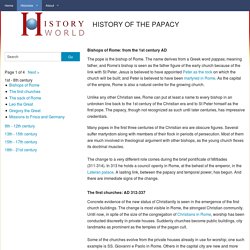 HISTORY OF THE PAPACY