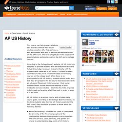 US History - Notes, Outlines, Vocabulary and Quizzes