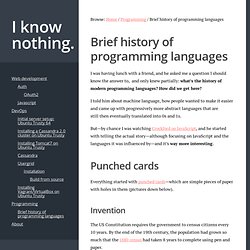 Brief history of programming languages