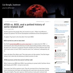 ATDD vs. BDD, and a potted history of some related stuff