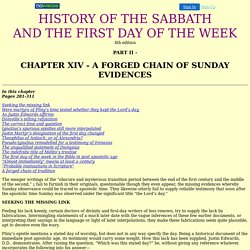 HISTORY OF SABBATH AND THE FIRST DAY