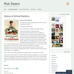 History of School Gardens