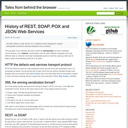 History of REST, SOAP, POX and JSON Web Services » Tales from behind the browser