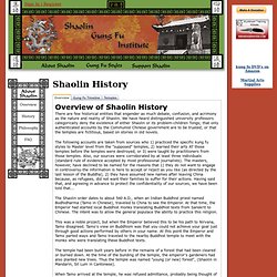 History @ Shaolin.com