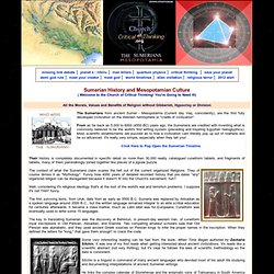 History of Sumerian Culture, Gods of Sumer - Mesopotamia