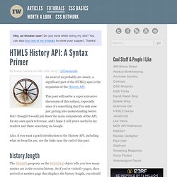 HTML5 History API: A Syntax Primer