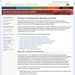 History of the Electronic Records and ERA
