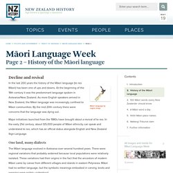 History of the Māori language - Māori Language Week