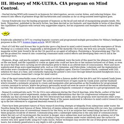 History of MK-ULTRA. CIA program on Mind Control.