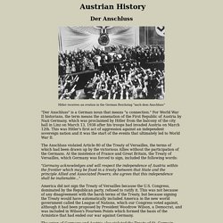 History of the unification of Austria and Germany on March 12, 1938 (der Anschluss)