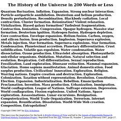 The History of the Universe in 200 Words or Less